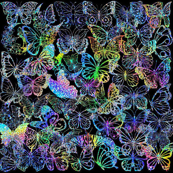 Butterfly Holographic Stickers – 100pcs for Scrapbook & Decor