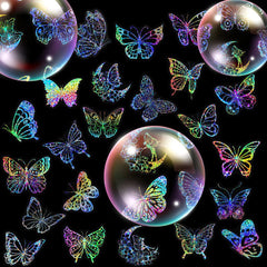 Butterfly Holographic Stickers – 100pcs for Scrapbook & Decor