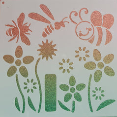 Bees & Flowers Stencil