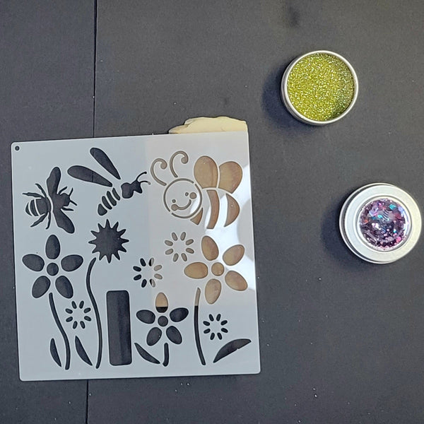 Bees & Flowers Stencil