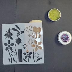 Bees & Flowers Stencil