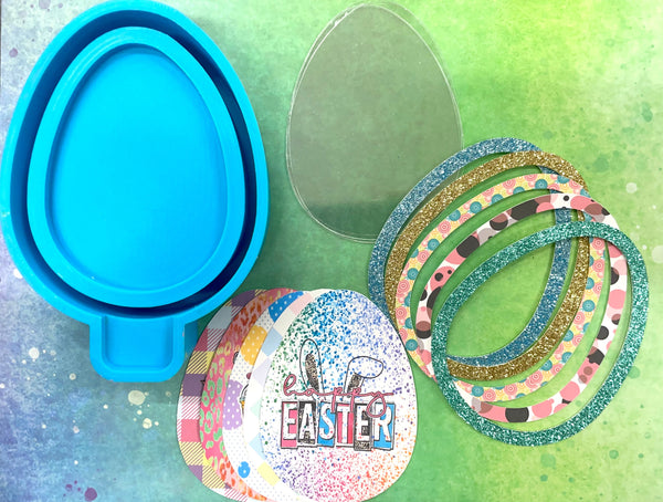 Easter Egg Shaker Mold, Cardstock, & Sprinkle Bundle Kit