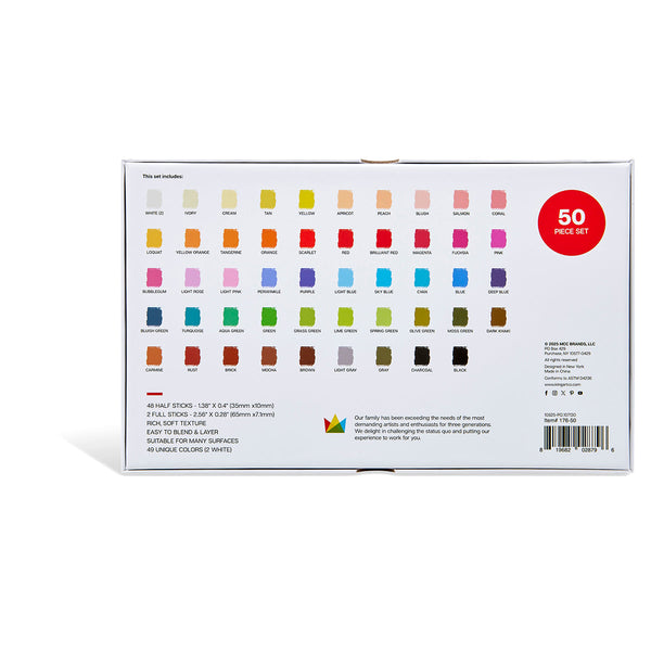 Soft Square Pastels Half Sticks 50 pc