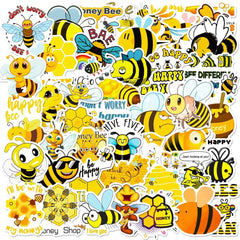 Honey Bee Vinyl Stickers – 50 Waterproof, Non-Duplicate Set
