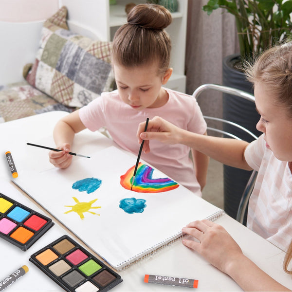 140 Piece Art Supplies Kit Colored Pencils Pastels Wooden Box