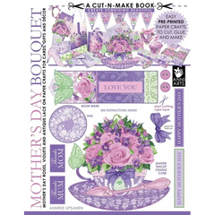 Mother's Day Bouquet Cut-n-Make Book: Mother's Day Roses, Violets and Antique Lace on Paper Crafts for Cards, Gifts and Decor - Paperback
