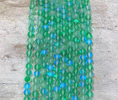 Matte Mermaid Glass Beads aka Mystic Aura Quartz, Round 6mm 8mm