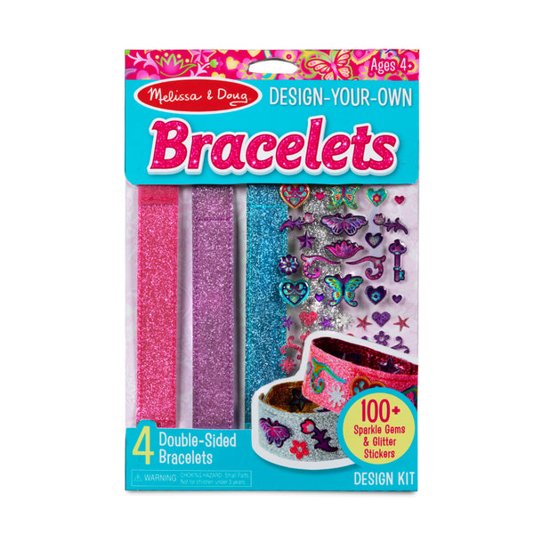 Melissa & Doug Design-Your-Own Bracelets With 100+ Sparkle Gem Glitter Stickers