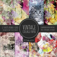 Vintage Collage Paper Scrapbooking Ephemera Book for Crafts