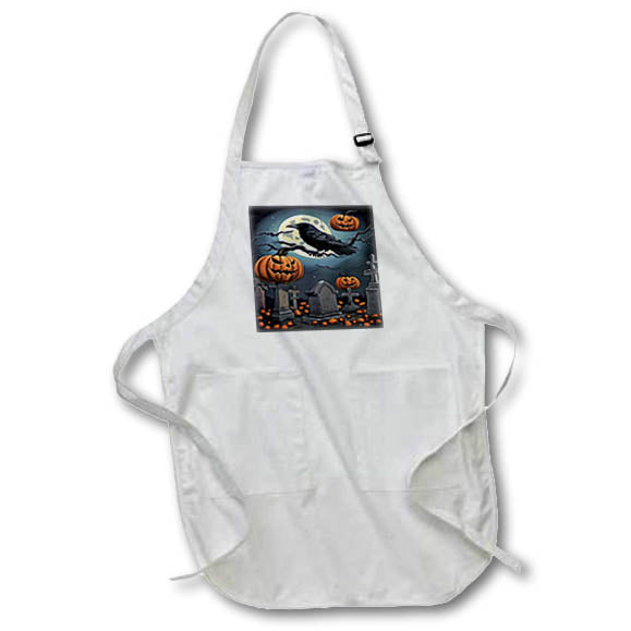 Apron - Halloween Graveyard Friends Fun Spooky Season Art Acrylic Painting - Halloween Graveyard