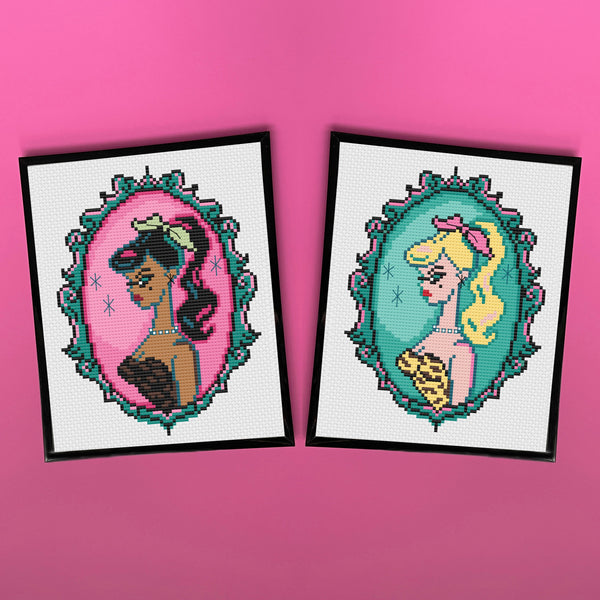 Cameo Doll: Brunette by Fluff Counted Cross Stitch Kit