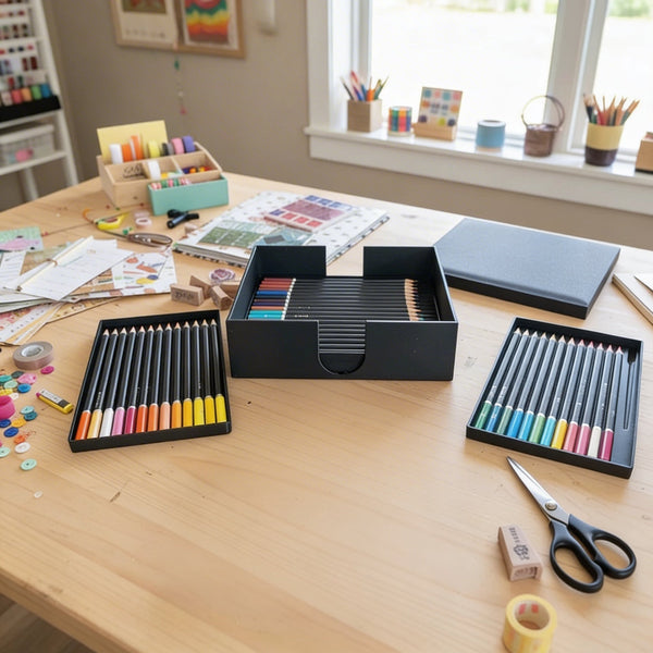 3-5-7 Tray Colored Pencil Storage Organizer – 3D Printed Caddy for Home & Classroom