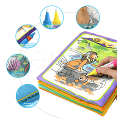 Modern Coloring Magic Water Drawing Book With Pen For Kids and Baby Educational Toy Animals Painting Writing Doodle Cloth Book Kids Drawing Board