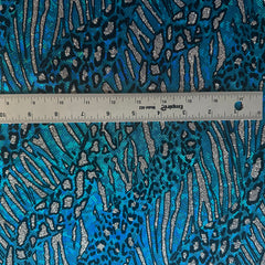 Cheetah Metallic Flocking Hologram Glitter Fabric in Nylon Spandex | Spandex Palace