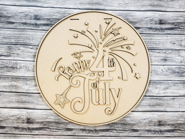 Happy 4th of July Door Hanger DIY Unfinished Kit