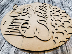 Happy Easter Waving Bunny Door Hanger DIY Unfinished Kit