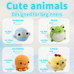 Animal Series Crochet Kit Beginner Starter Set with Instructions