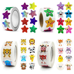 Colorful Star Holographic Stickers Roll 500 1000PCS Kids DIY
