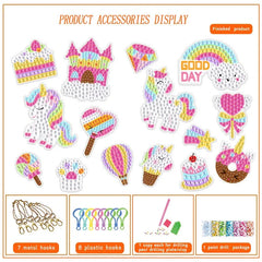 Children's Unicorn Diamond Painting Kit - DIY Keychain Sticker Art for Girls
