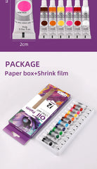 9mL, Oil Paint Set for Fabric Clothing, Nail Glass Drawing, Waterproof Art Supplies,12 Colors, Wholesale