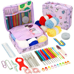 Beginner Crochet Kit with Hooks Yarn Portable Knitting Set