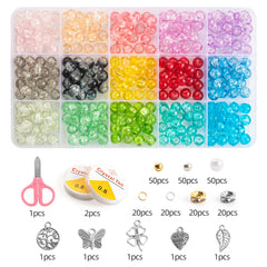 Glass Beads Bracelet Making Kit 28 Colors Jewelry Set