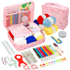 Beginner Crochet Kit with Hooks Yarn Portable Knitting Set