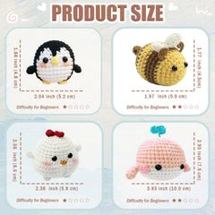 Animal Series Crochet Kit Beginner Starter Set with Instructions