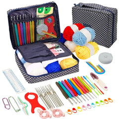 Beginner Crochet Kit with Hooks Yarn Portable Knitting Set