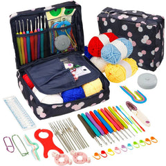 Beginner Crochet Kit with Hooks Yarn Portable Knitting Set
