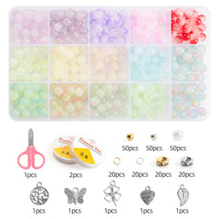 Glass Beads Bracelet Making Kit 28 Colors Jewelry Set