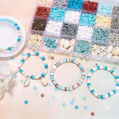 Ocean Summer Friendship Bracelet Kit DIY Clay Beads Jewelry