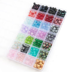 Glass Beads Bracelet Making Kit 28 Colors Jewelry Set