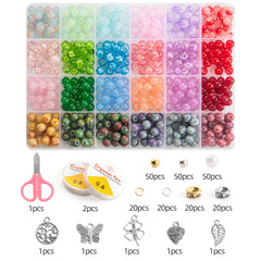 Glass Beads Bracelet Making Kit 28 Colors Jewelry Set