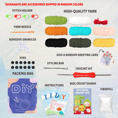 Animal Series Crochet Kit Beginner Starter Set with Instructions