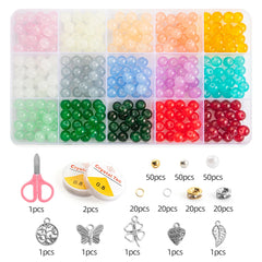 Glass Beads Bracelet Making Kit 28 Colors Jewelry Set