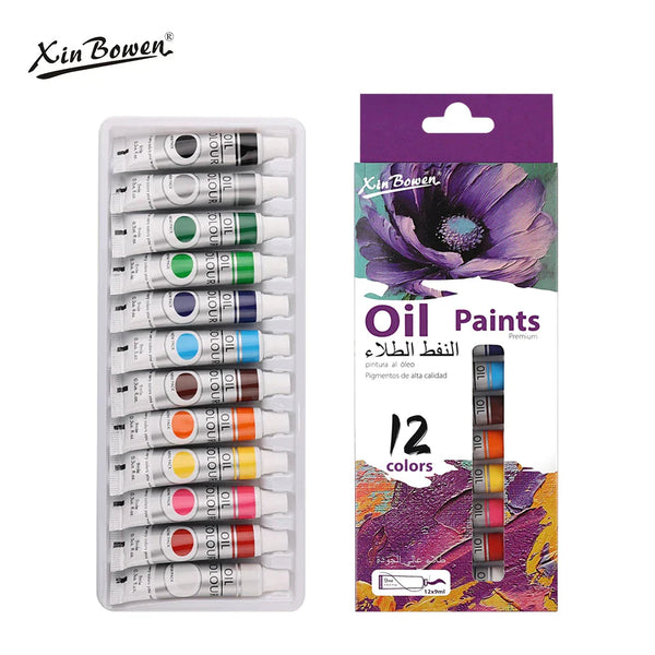 9mL, Oil Paint Set for Fabric Clothing, Nail Glass Drawing, Waterproof Art Supplies,12 Colors, Wholesale