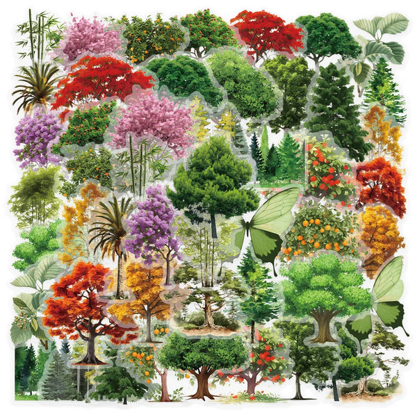 Forest Secret PET Stickers 50PCS Nature Scrapbook Decor Set