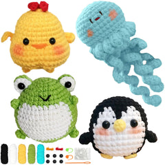Animal Series Crochet Kit Beginner Starter Set with Instructions