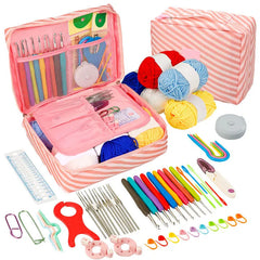 Beginner Crochet Kit with Hooks Yarn Portable Knitting Set