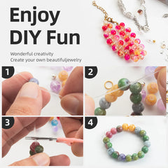 Glass Beads Bracelet Making Kit 28 Colors Jewelry Set