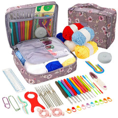 Beginner Crochet Kit with Hooks Yarn Portable Knitting Set