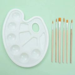 Drawing Artist Gouache Brush Student Art Painting Supplies Oil Painting Palette Art Oval Palette Brush Set Watercolor Tray