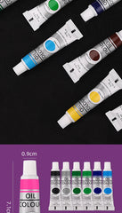 9mL, Oil Paint Set for Fabric Clothing, Nail Glass Drawing, Waterproof Art Supplies,12 Colors, Wholesale