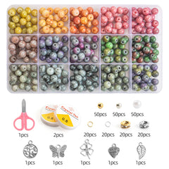 Glass Beads Bracelet Making Kit 28 Colors Jewelry Set