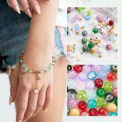 Glass Beads Bracelet Making Kit 28 Colors Jewelry Set