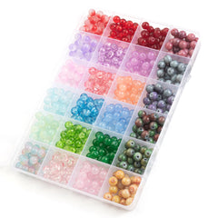 Glass Beads Bracelet Making Kit 28 Colors Jewelry Set