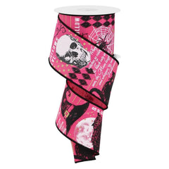2.5" Vintage Halloween Ribbon: Pink (10 Yards)