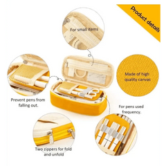 Colorful Pencil Organizer Pouch Pen Holder School Supplies Portable Travel Simple Storage Box Easy Grip Handle