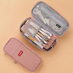Colorful Pencil Organizer Pouch Pen Holder School Supplies Portable Travel Simple Storage Box Easy Grip Handle